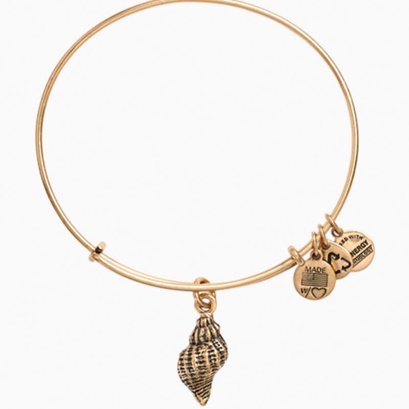 ALEX AND ANI Conch Shell Charm Bangle - Picture 1 of 2